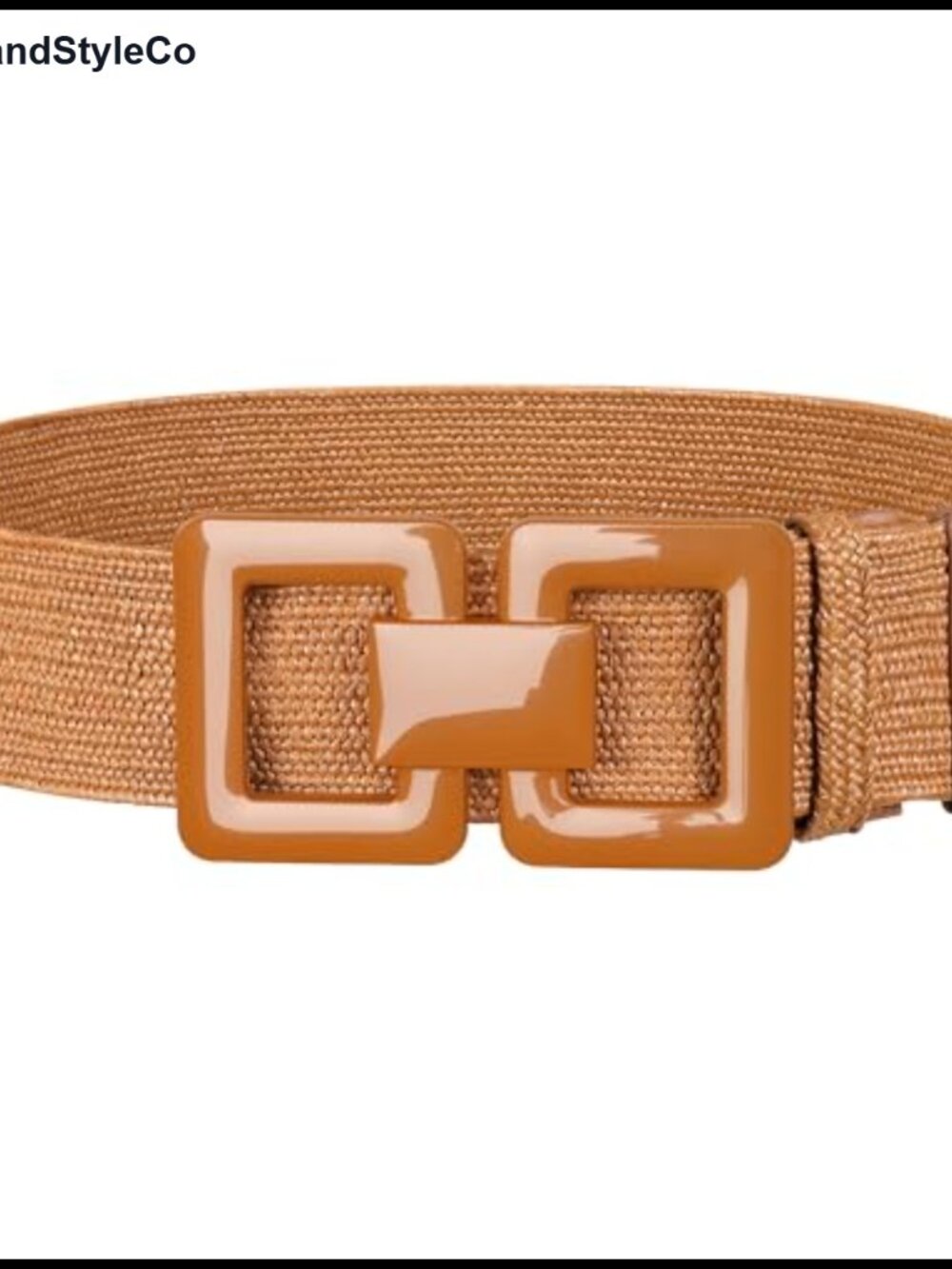 Wide Elastic Straw Weave Belt for Women Stretchy Boho Waist Belt No Holes
